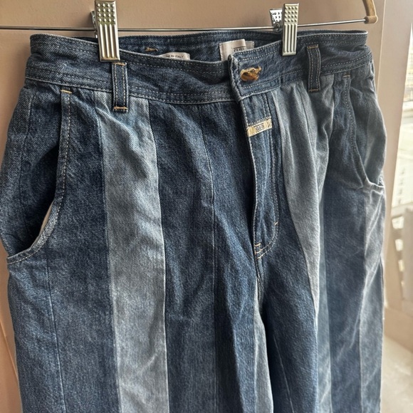 CLOSED two tone striped wide leg cropped jeans - Picture 6 of 10